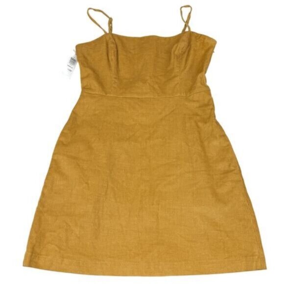 Aritzia Wilfred Isabelle Corduroy Mini Dress In Golden Amber Size 4 - Picture 3 of 7